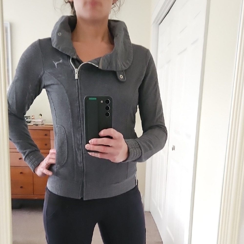 Puma Gray Knit Moto Jacket (Custom Tailored)